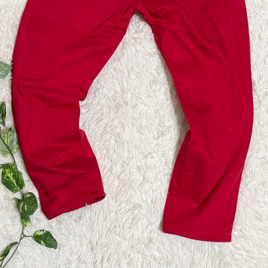 極美品　エヴィスゴルフ　ゴルフパンツ　カモメ　大きいサイズ　ゆるだぼ　赤