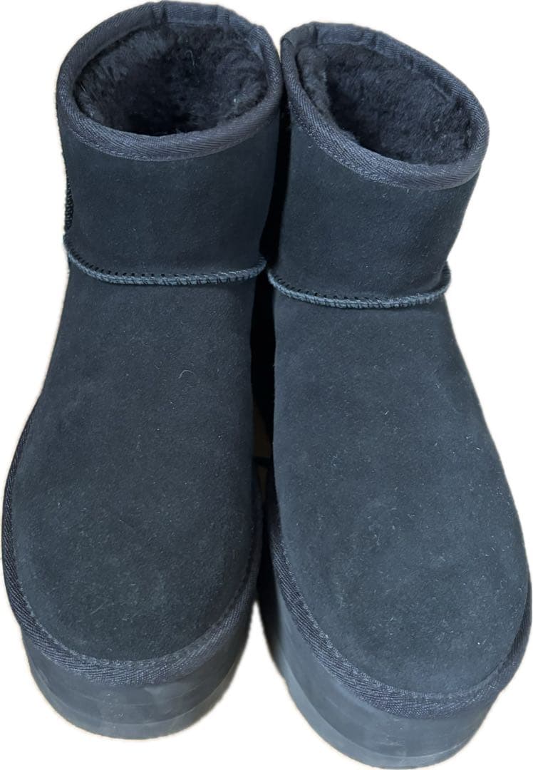 UGG ブラック ムートンブーツ 厚底　25.0cm