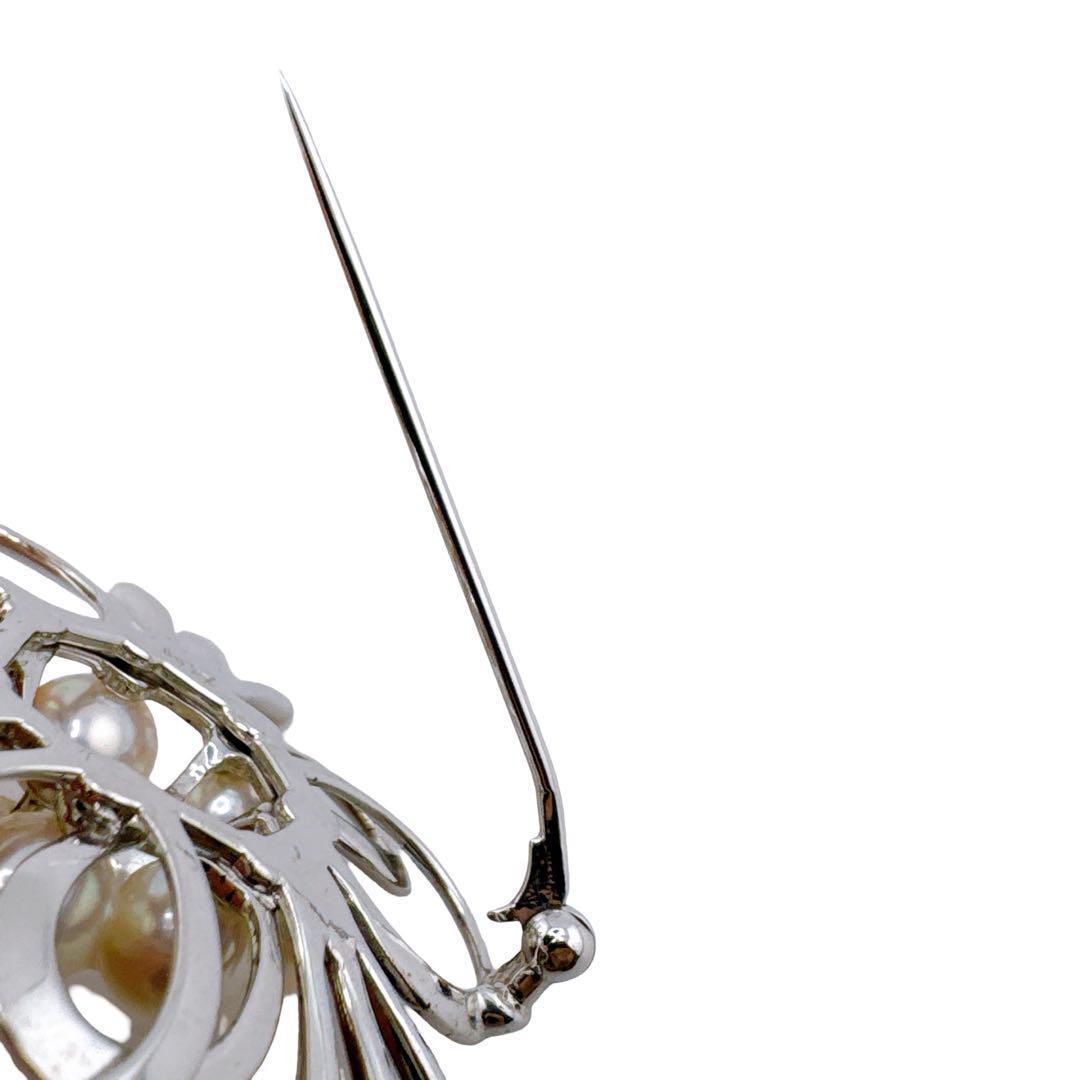 ミキモト 真珠 ブローチ コサージュモチーフ パール SV シルバー 冠婚葬祭