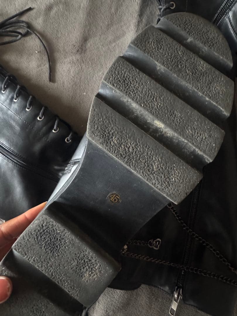 m*h様 厚底レザー ロングブーツ