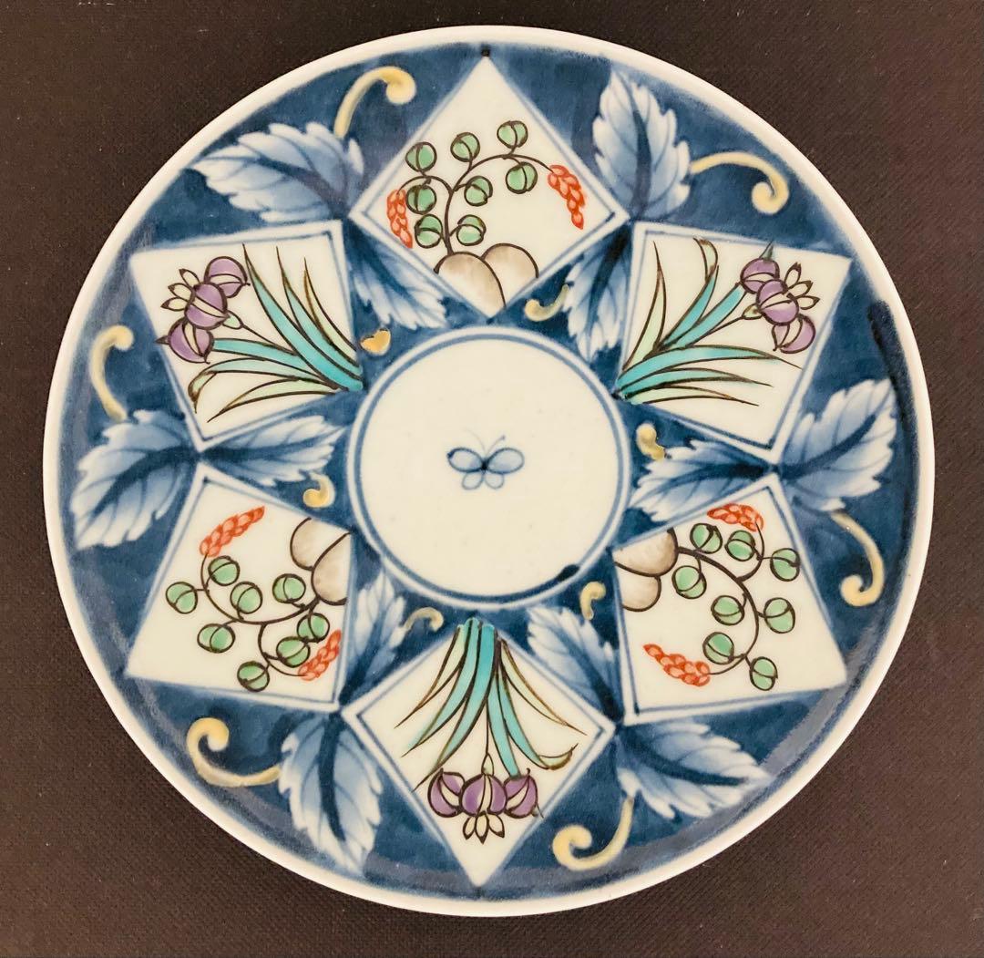 佐藤走波（六代）スープ碗皿　菖蒲花文