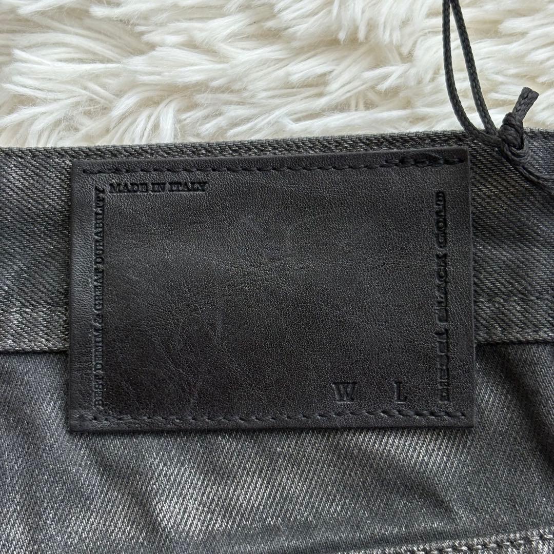 (未使用タグ付) ディーゼルブラックゴールド コーティング デニムパンツ W28