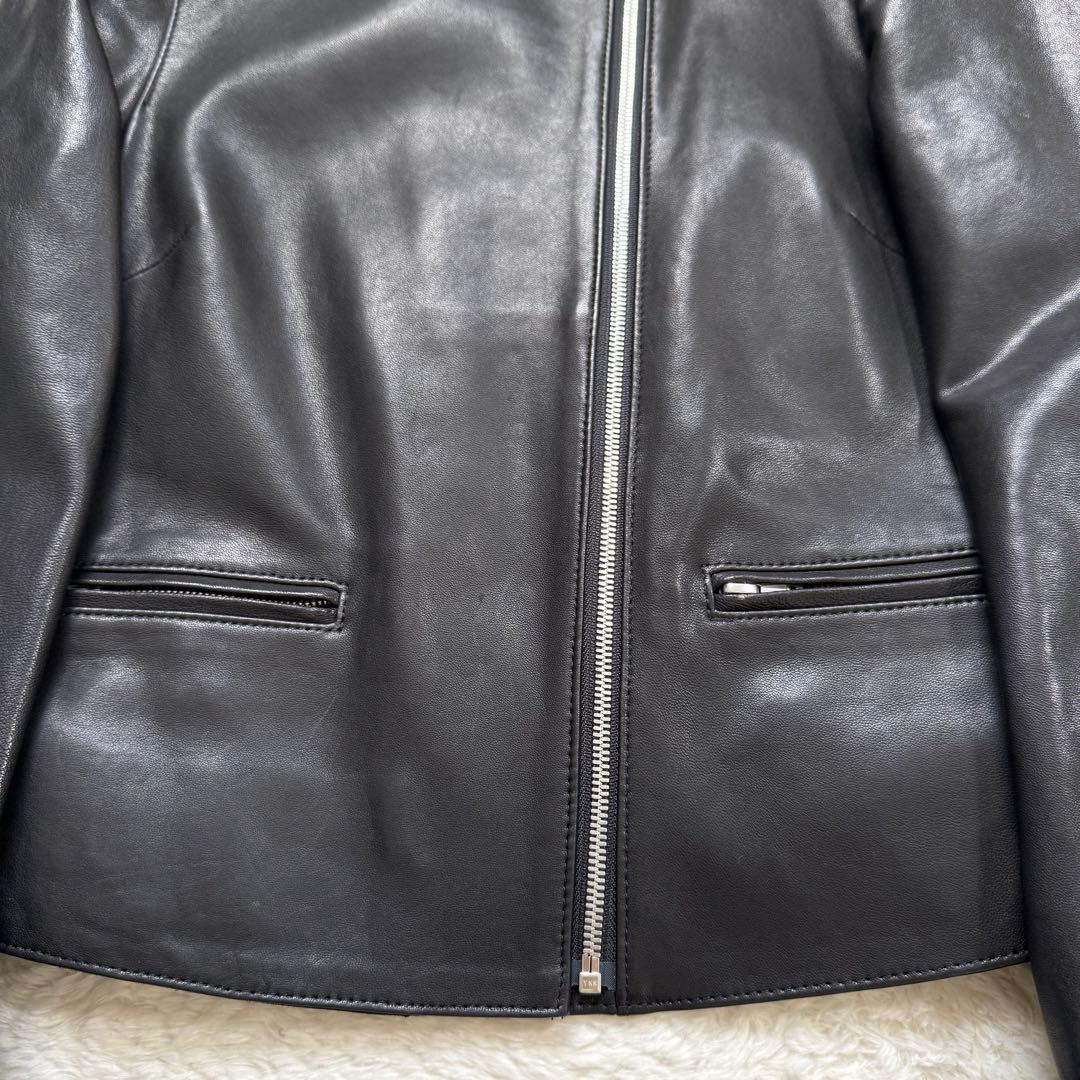 【美品】デプレ DES PRES ラムレザー ノーカラージャケット ブラック M