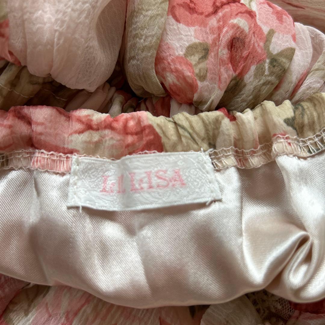 リズリサ 花柄 ピンクリボン フリル レース キャミソール y2k 平成 ギャル