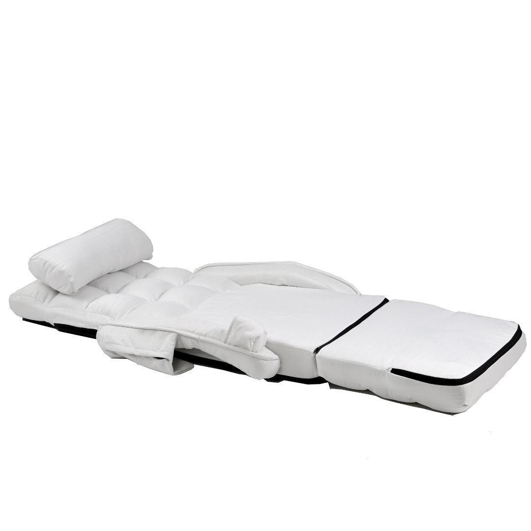 座椅子リクライニング14段ギア リクライニングチェアーコンパクト【ホワイト】