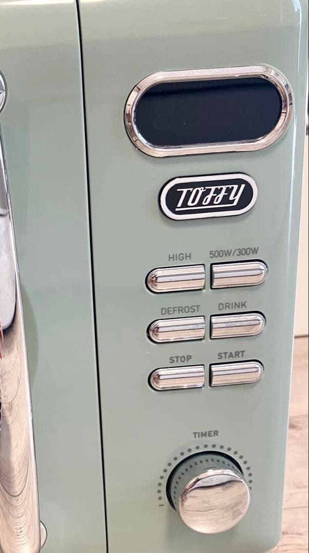 Toffy 電子レンジ 2021年製 ペールアクア ラドンナ 取説付 元箱なし