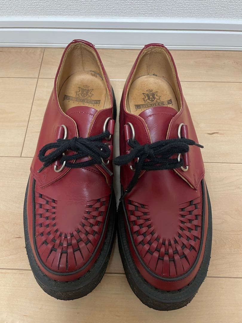 E COX ラバーソール ジョージコックス UK8 赤 レッド