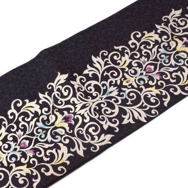na_y_96_仕立て上り品 九寸 名古屋帯 弥栄織物 正絹 綿芯入り 新品