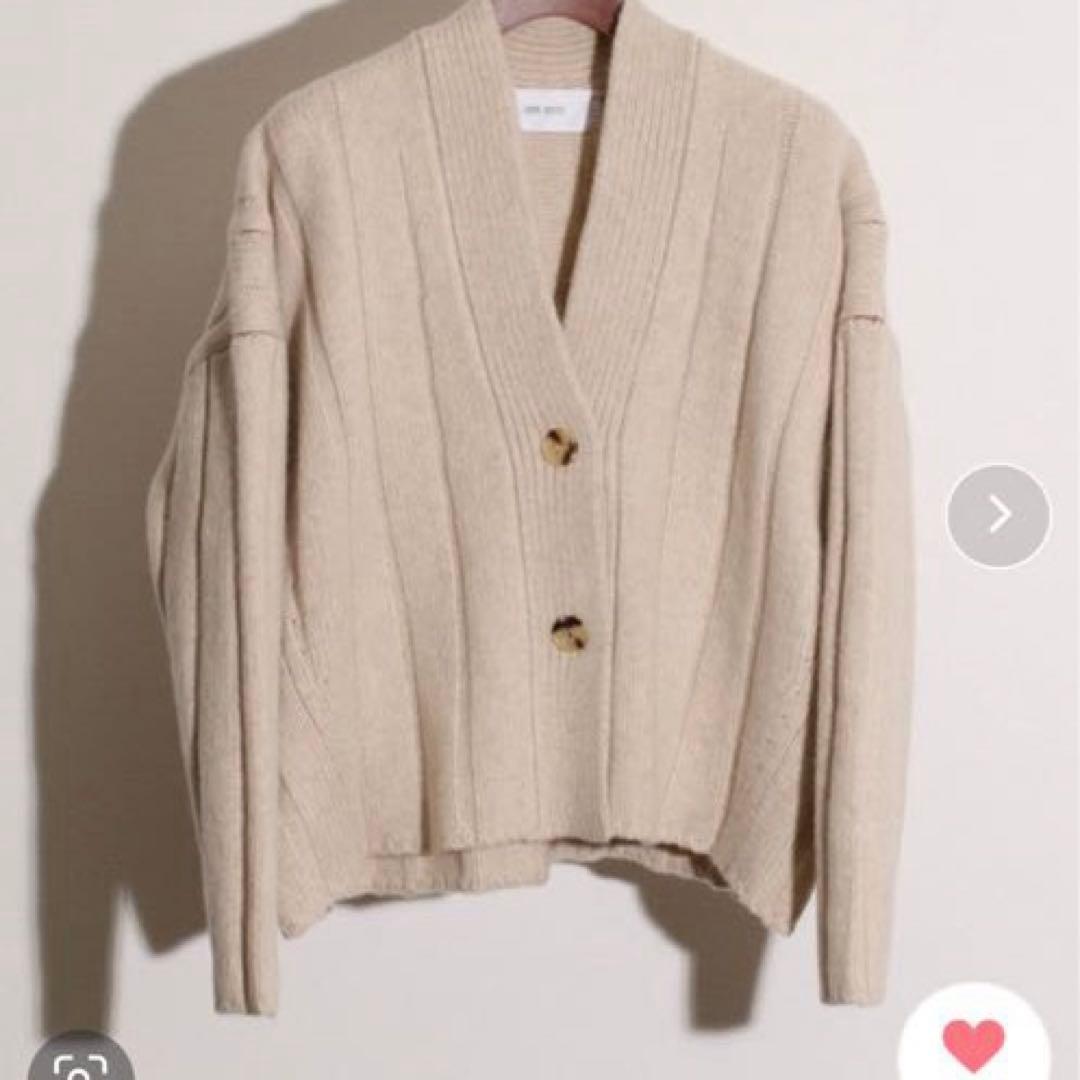 美品★定価4.2万円★ ジェーンスミス★ウールカシミアワイドリブカーディガン