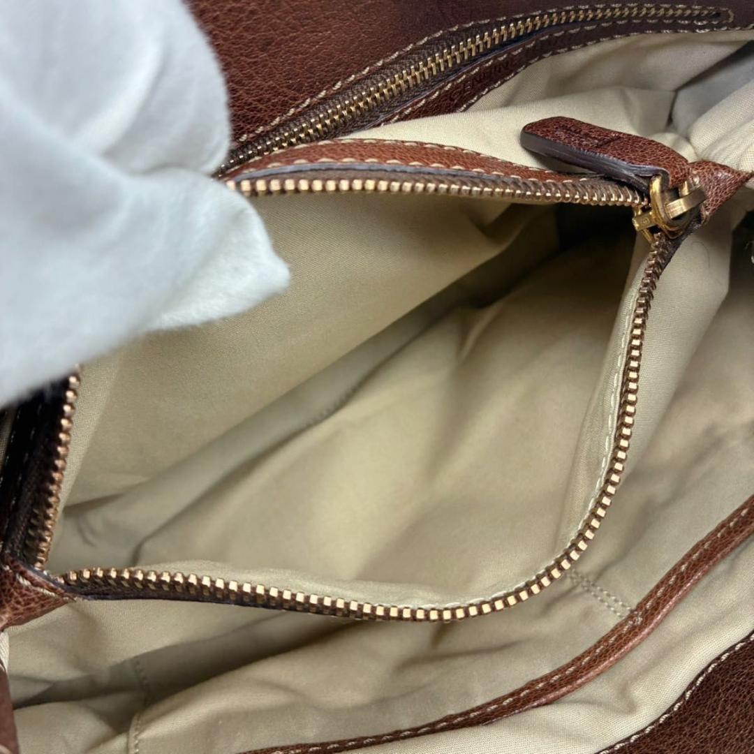 トッズ ホーボー ワンショルダー ショルダーバッグ ブラウン ゴールド金具