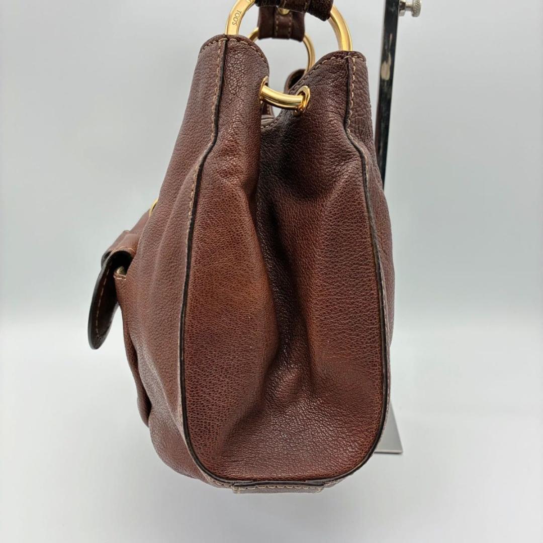 トッズ ホーボー ワンショルダー ショルダーバッグ ブラウン ゴールド金具