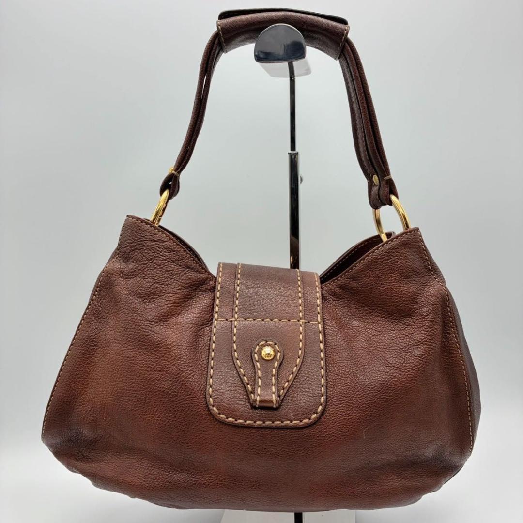 トッズ ホーボー ワンショルダー ショルダーバッグ ブラウン ゴールド金具