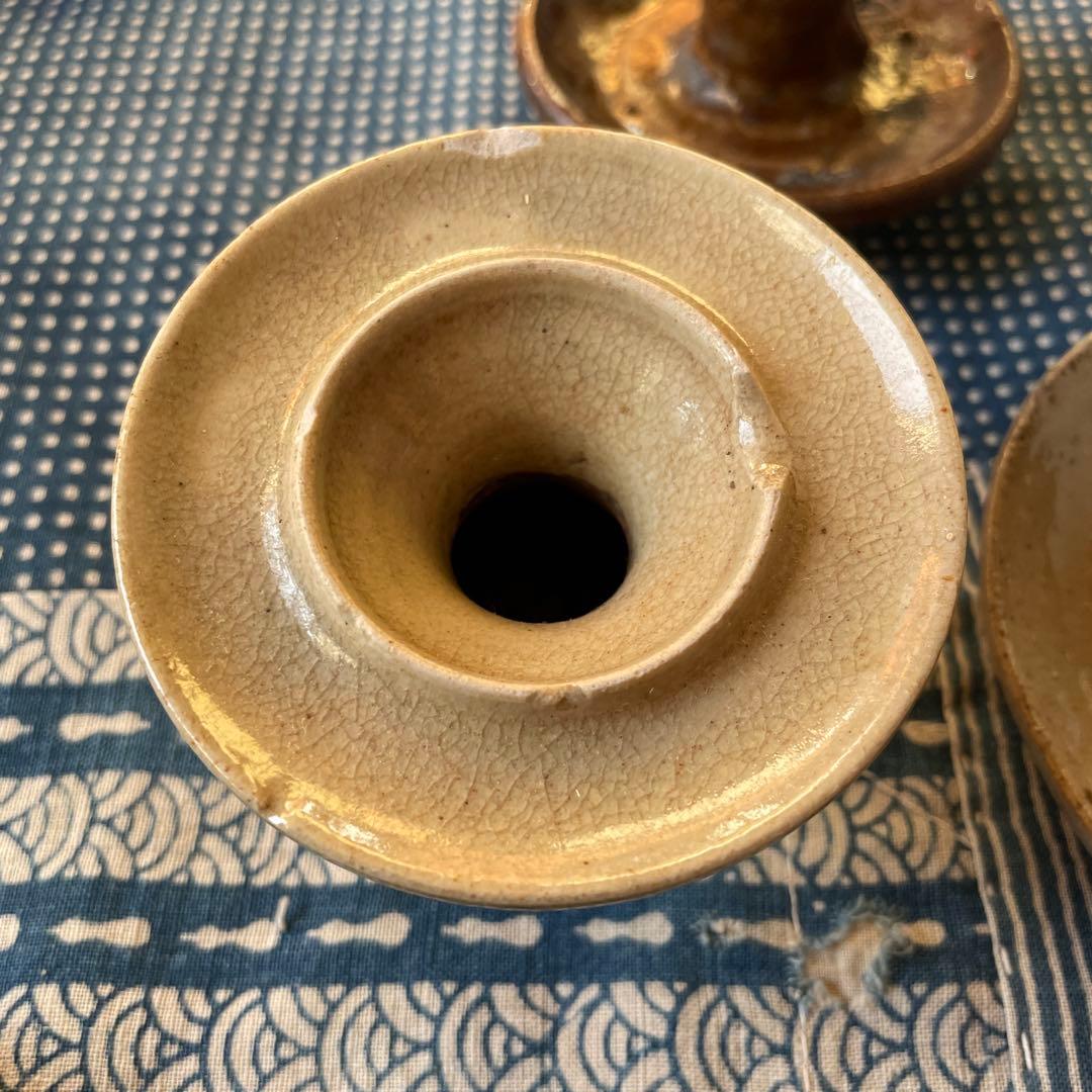 灯火器　灯台　ともしだい 灯明皿　油皿　燈明灯　古民具　たんころ　ひょうそく3客