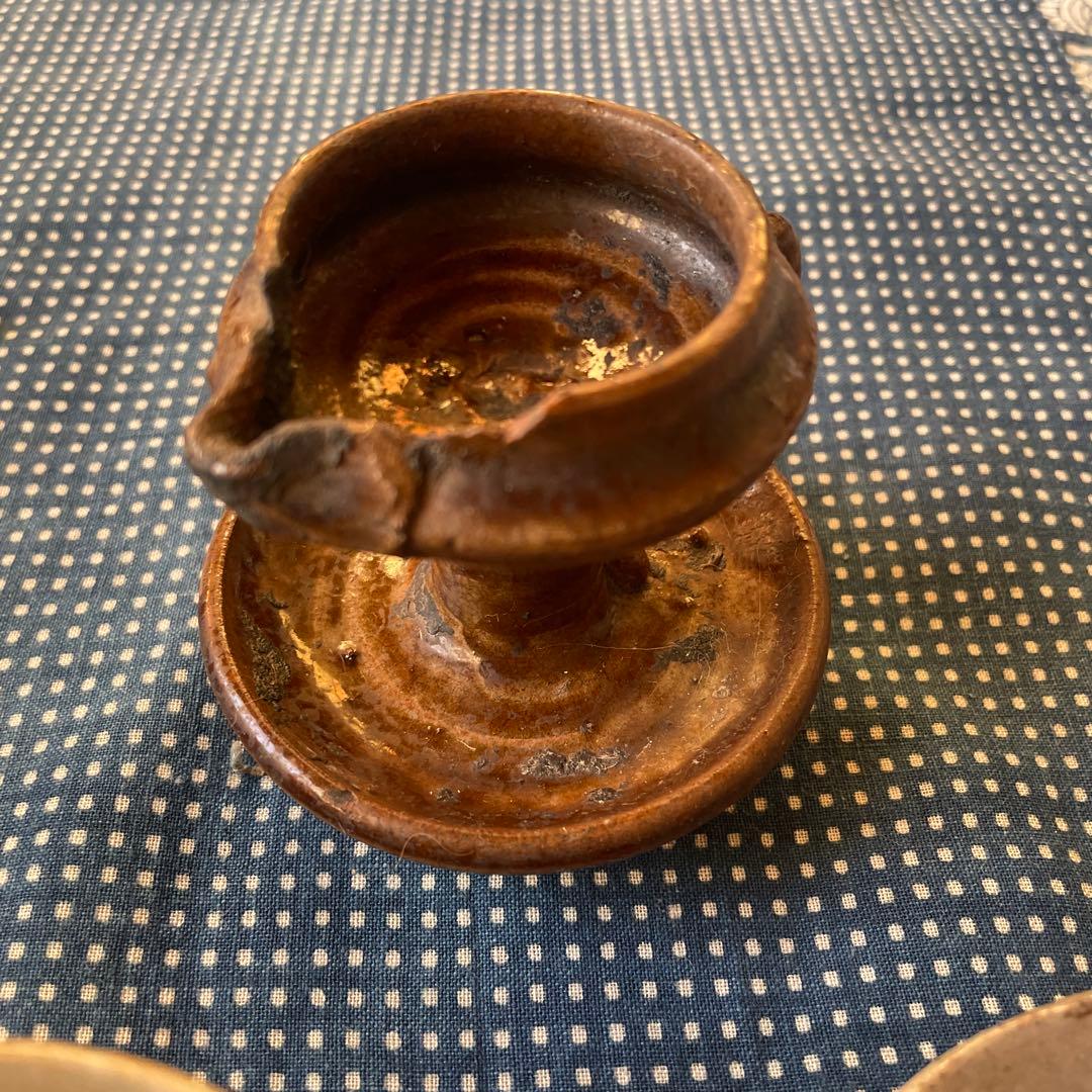 灯火器　灯台　ともしだい 灯明皿　油皿　燈明灯　古民具　たんころ　ひょうそく3客