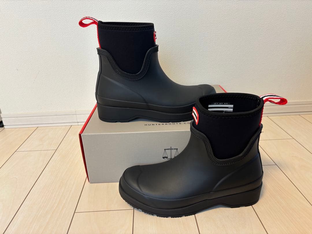 ハンター HUNTERプレイショートネオプレンウェリントンブーツ ブラック