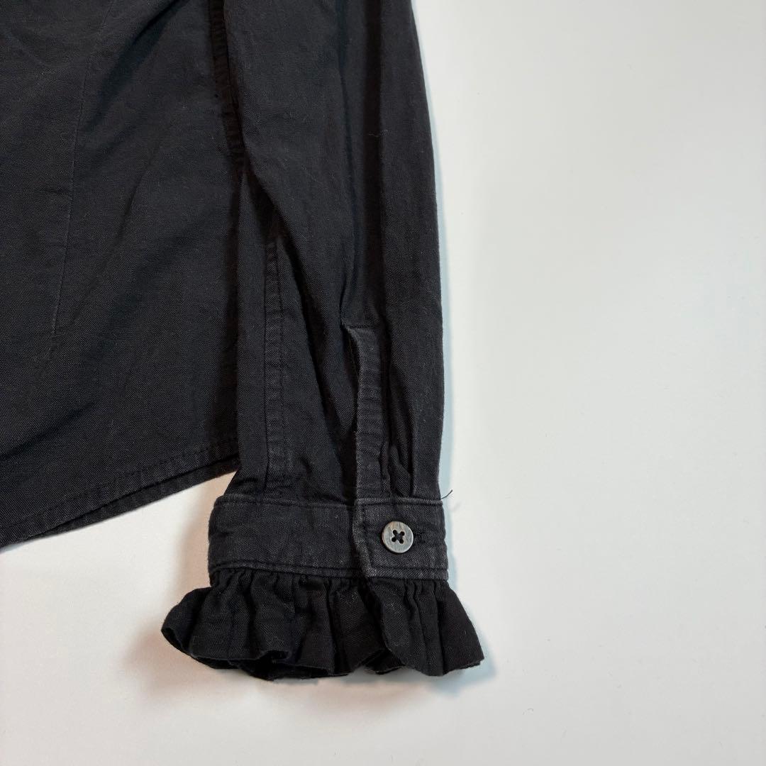KAPITALキャピタル コットン フリルシャツ ブラック 長袖 日本製