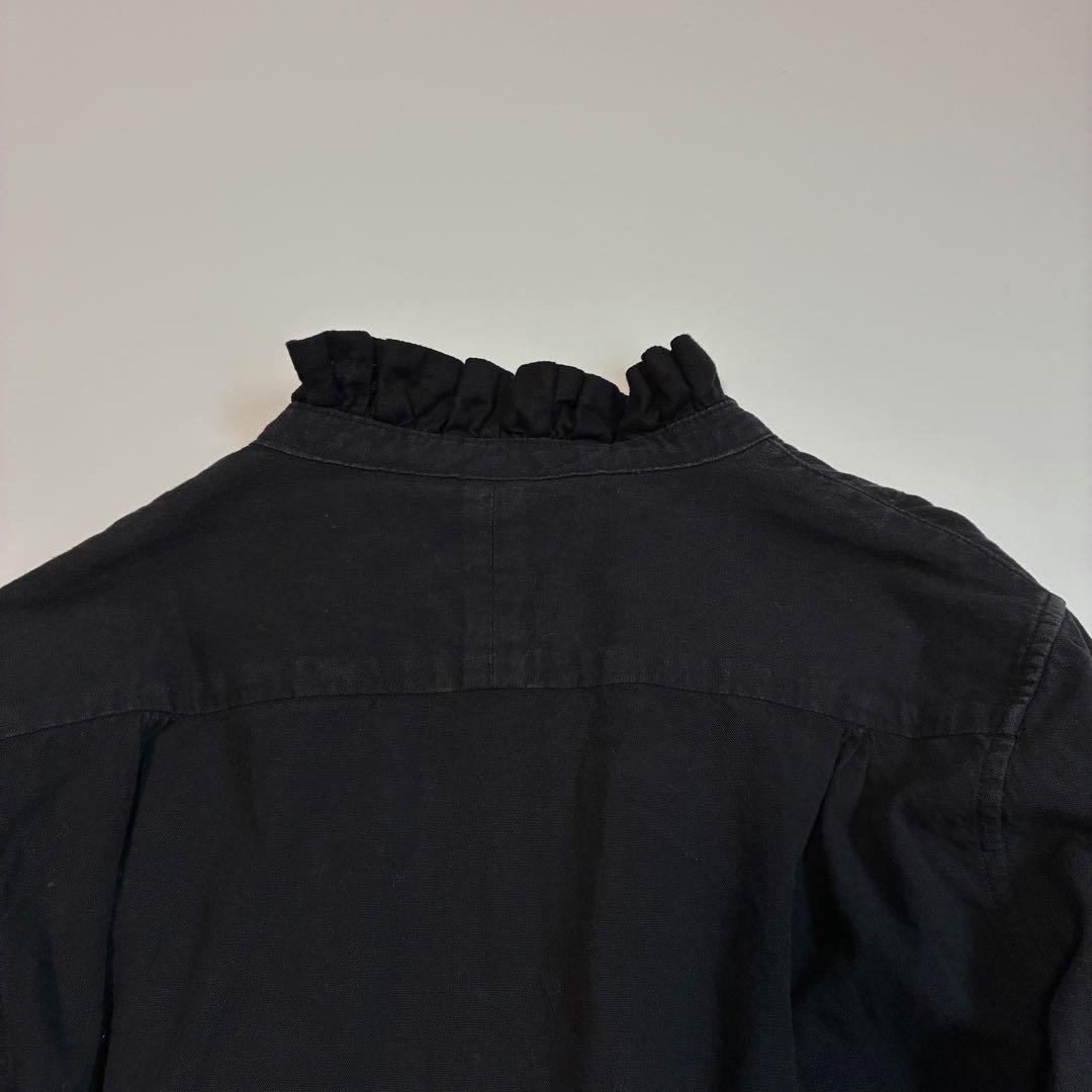 KAPITALキャピタル コットン フリルシャツ ブラック 長袖 日本製