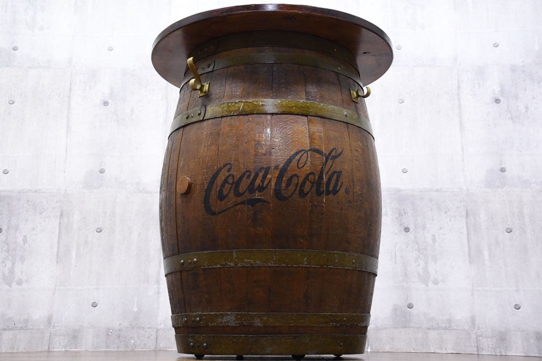EBK55 コカ・コーラ バレルテーブル 古材 ヴィンテージ カウンターテーブル