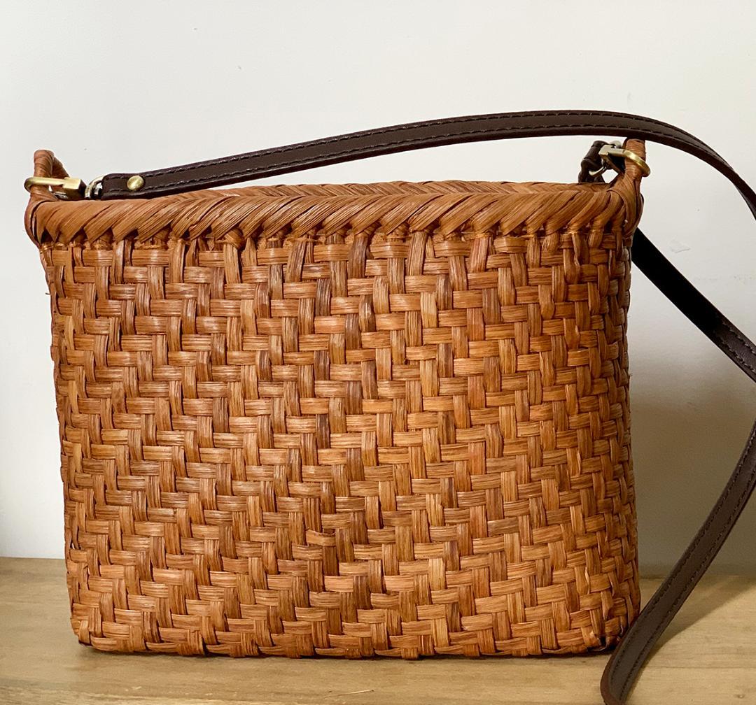 山葡萄 かごバッグ 網代編み 籠 内布付き 長いショルダーストラップ