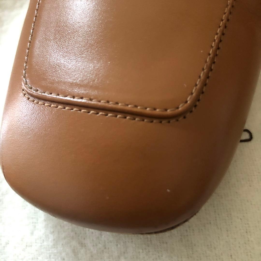 PELLICO ブラウンレザー ローファー チェーン付き