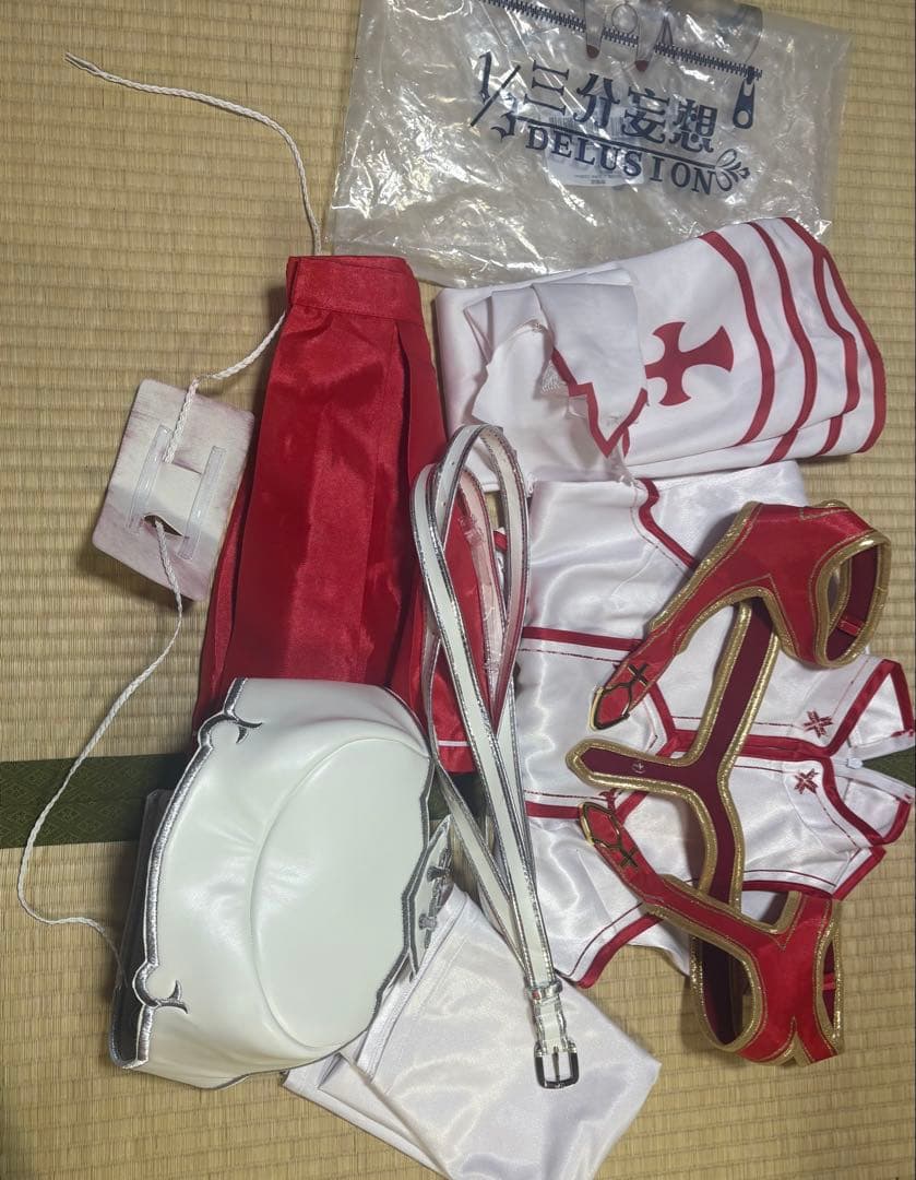 3分妄想 sao アスナ コスプレ衣装 1式 ウィッグ、剣付き