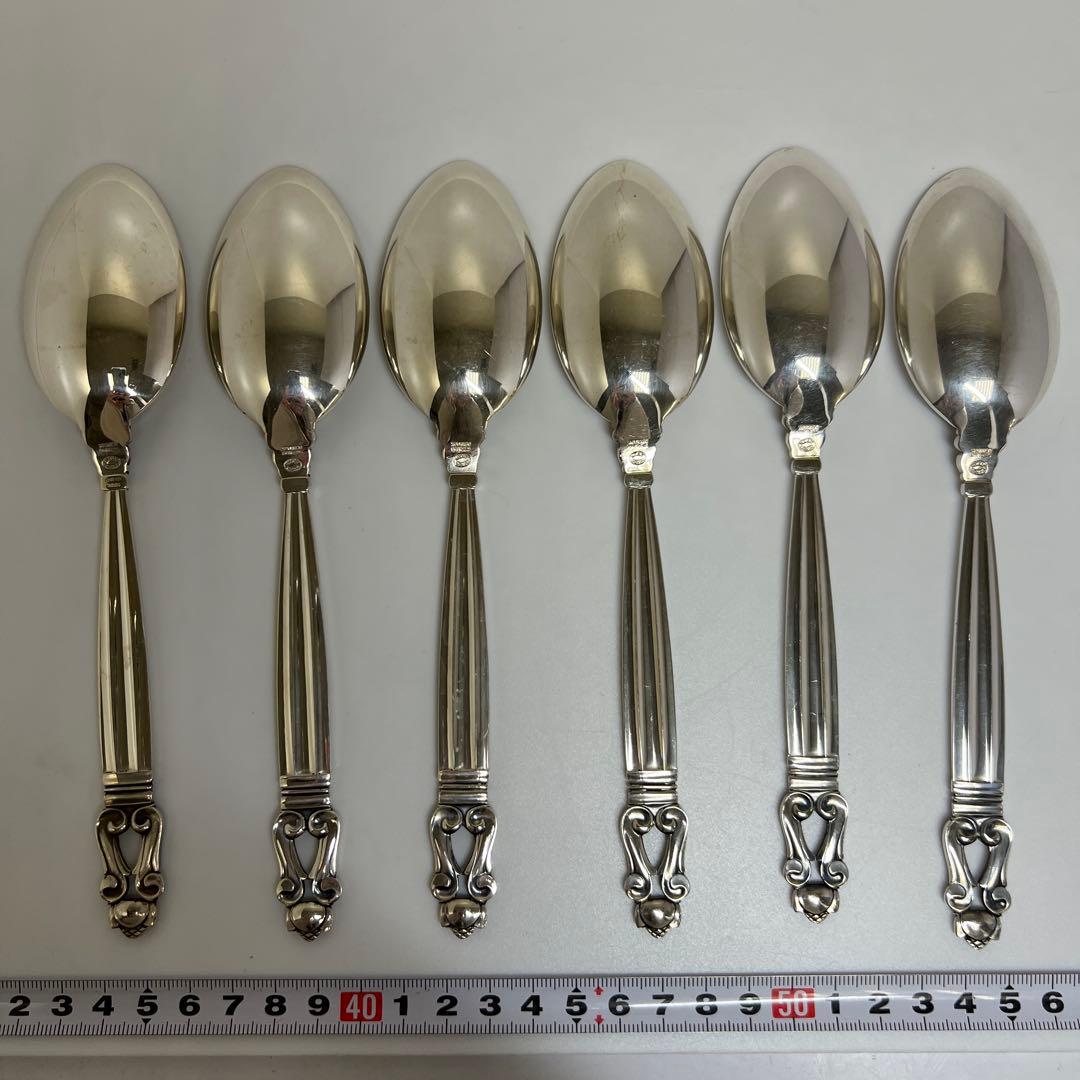 ジョージ ジェンセン エコーン 925sterling ディナースプーン 6本