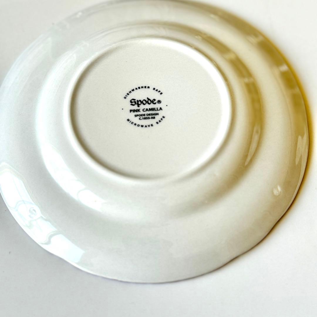 未使用 スポード 4枚セット ピンクカミラ リムプレート スープ パスタ 皿