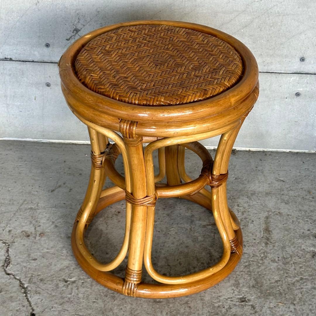 ꧁オールドラタン꧂昭和レトロ✧ラタン家具4点セット スツール＆ラック