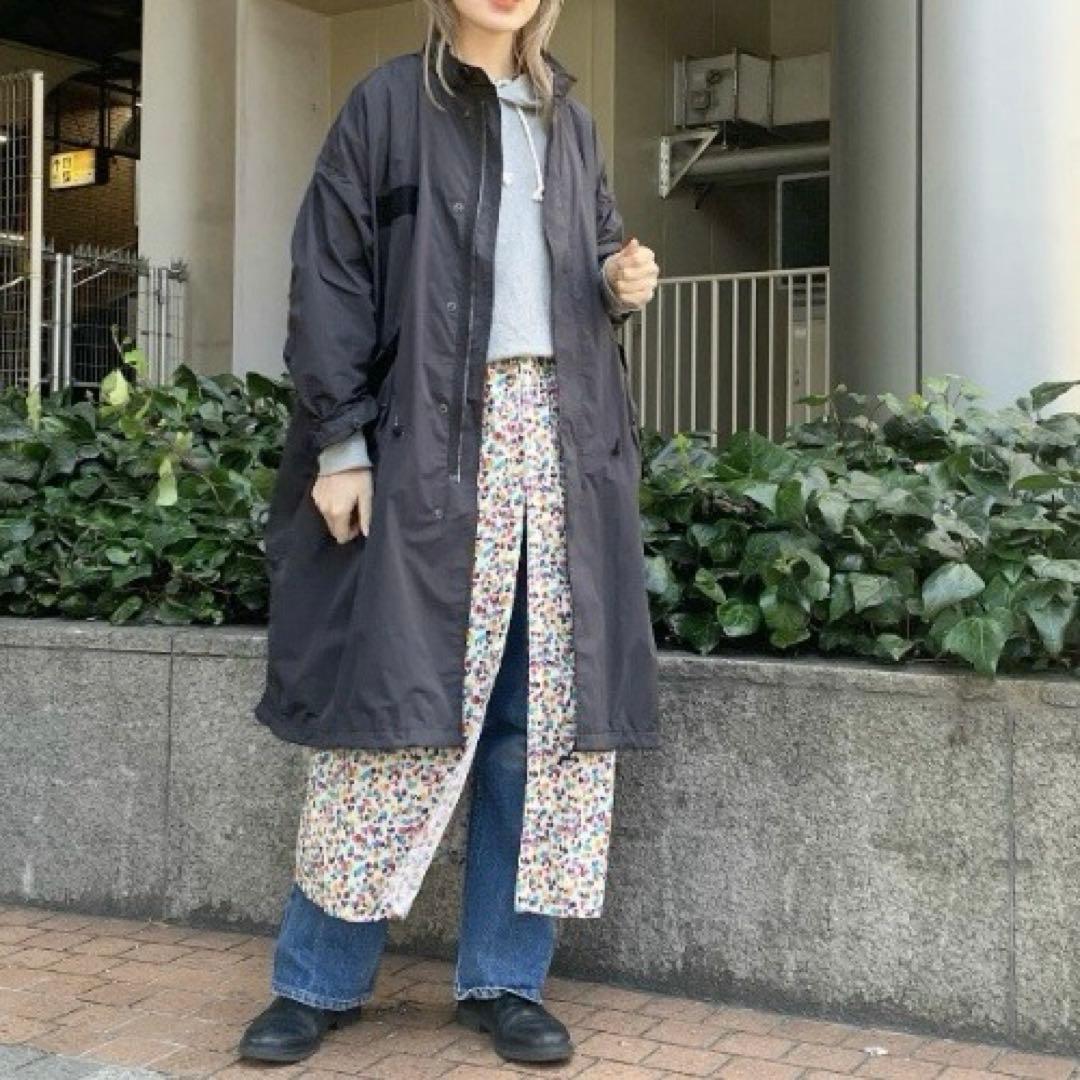 BEAMS BOY ネイビー モッズコート　SOLOTEX