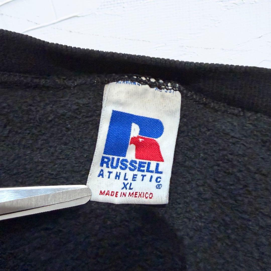 90s RUSSELL ブラック 無地スウェット メキシコ製 サイズXL