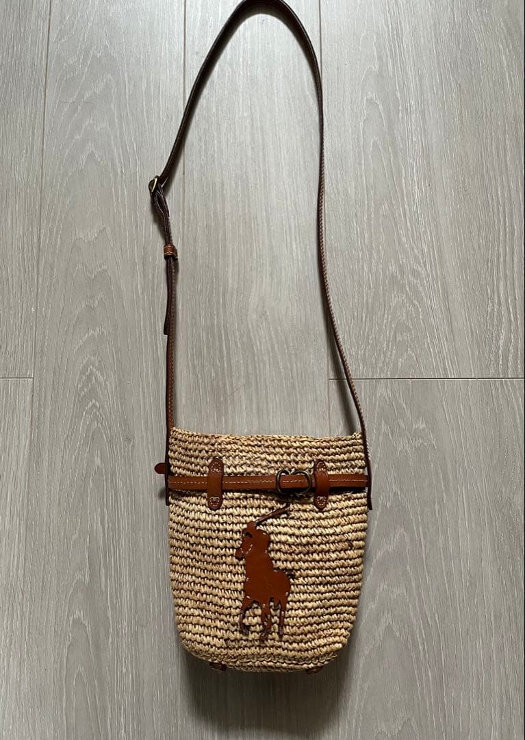 ✨POLO RALPH LAUREN ラフィア ミニベルポート バケットバッグ✨