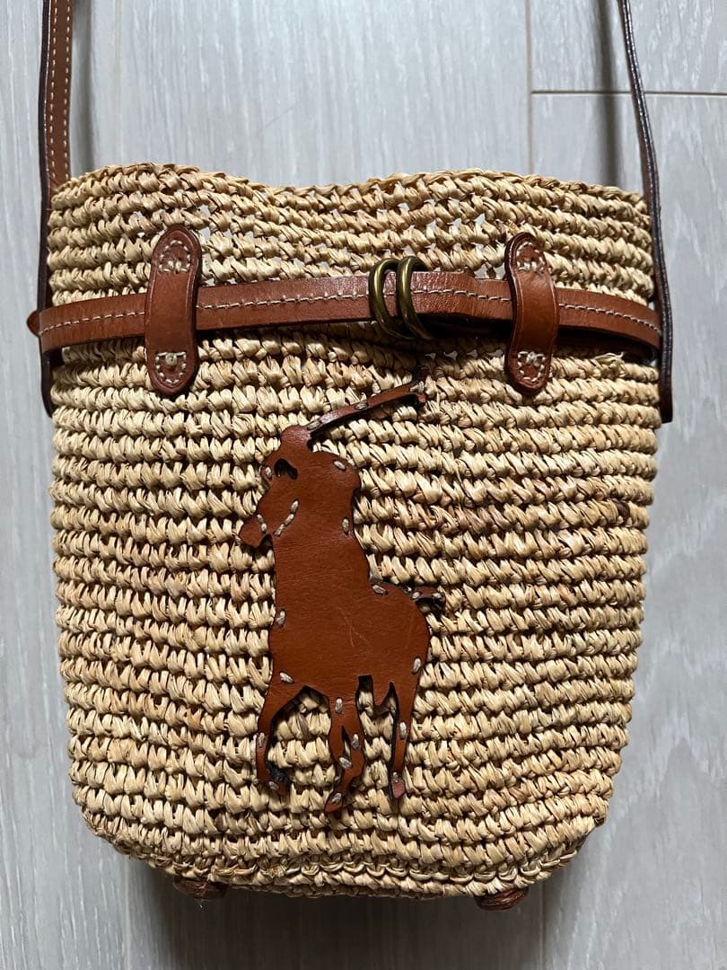 ✨POLO RALPH LAUREN ラフィア ミニベルポート バケットバッグ✨