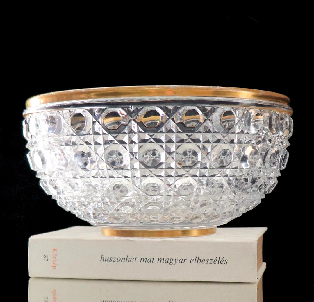 オールド・バカラ 美術館級 特注品 2kg 金縁特大鉢 ディアマンピエーリー