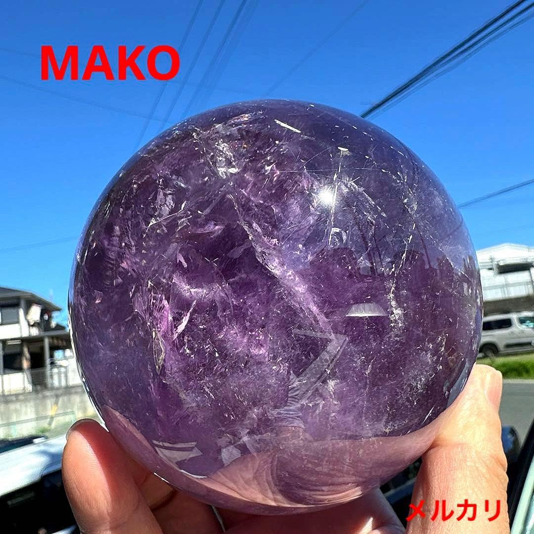 M1756☆アメジスト丸玉☆直径113mm1.9Kg☆天然石☆N50610-B