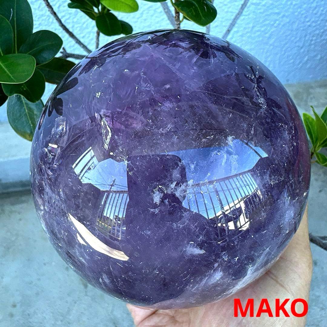 M1756☆アメジスト丸玉☆直径113mm1.9Kg☆天然石☆N50610-B