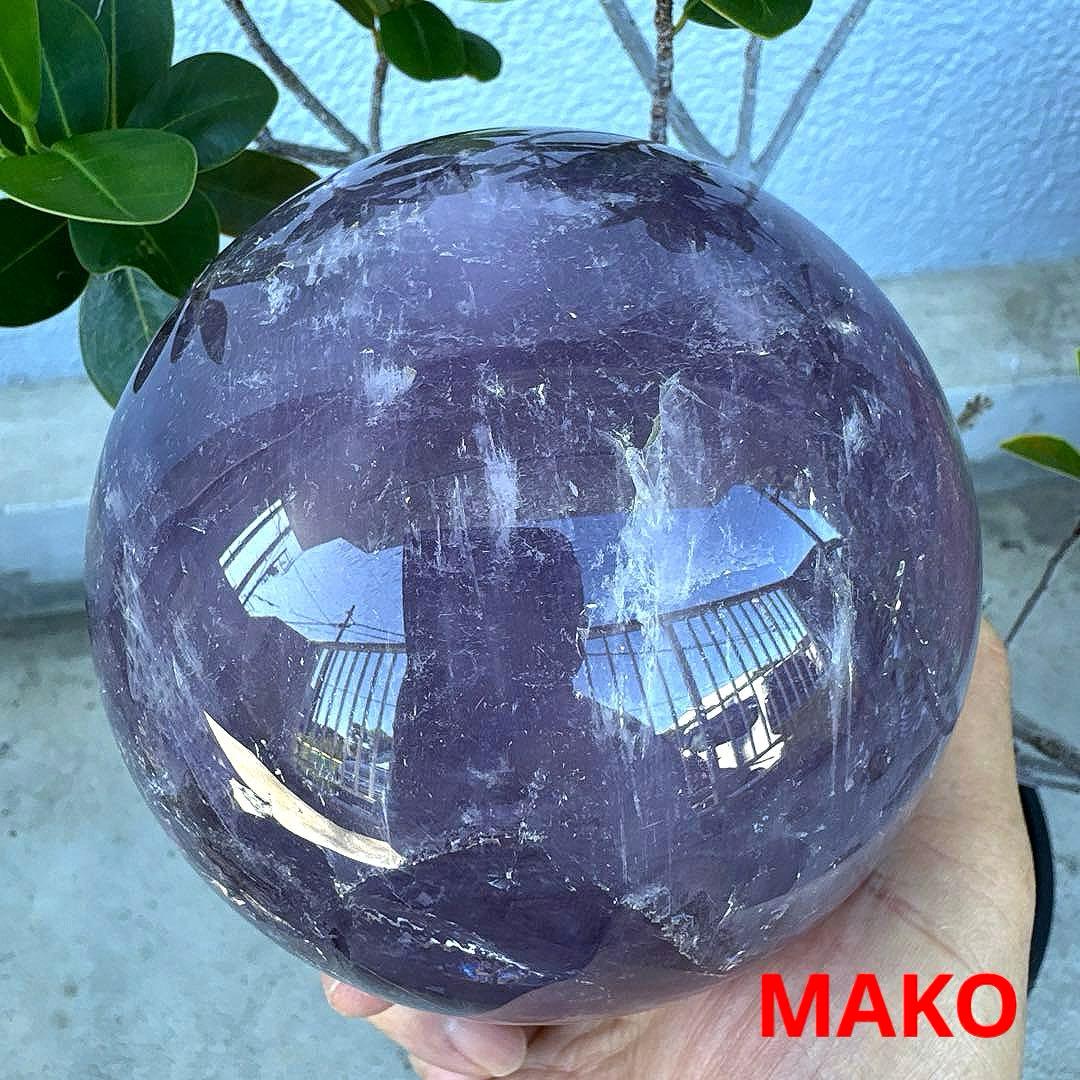M1756☆アメジスト丸玉☆直径113mm1.9Kg☆天然石☆N50610-B