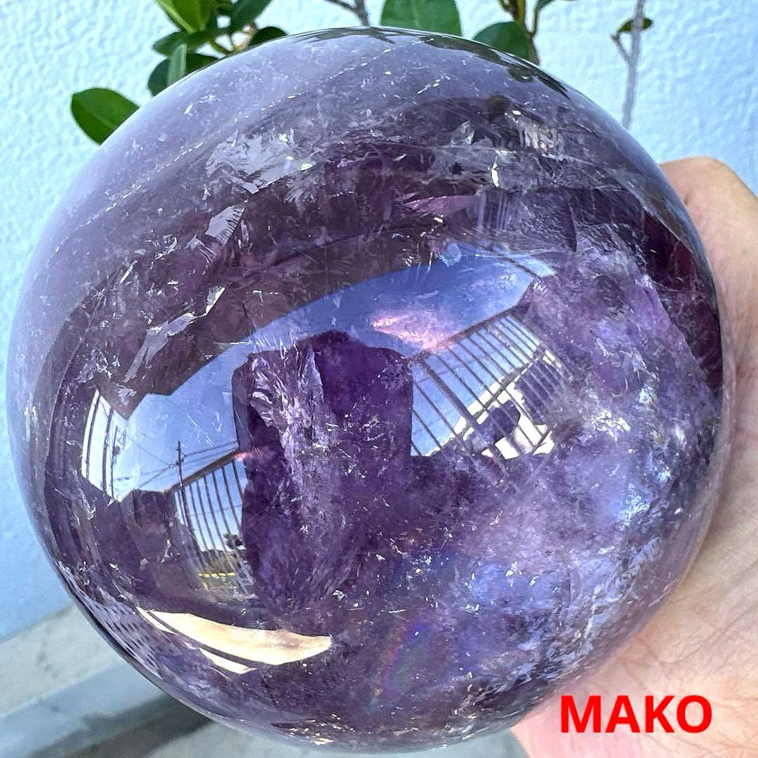 M1756☆アメジスト丸玉☆直径113mm1.9Kg☆天然石☆N50610-B