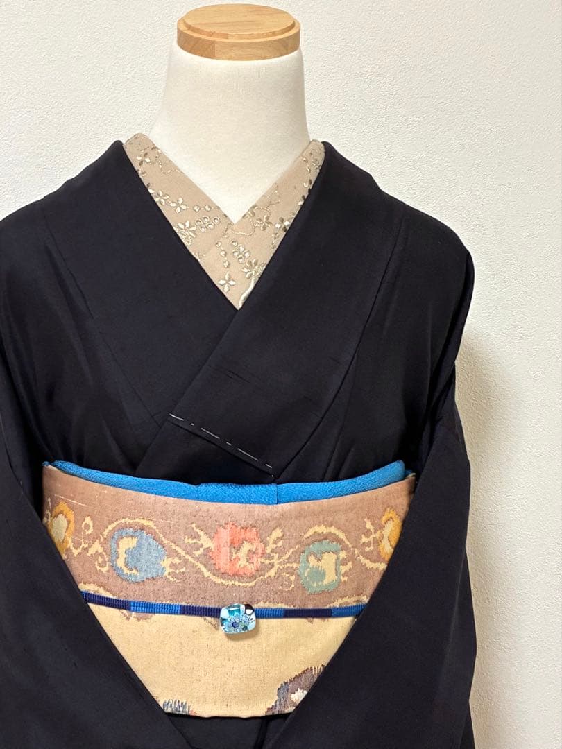 袋帯　洒落袋　カラフルな幾何学　正絹