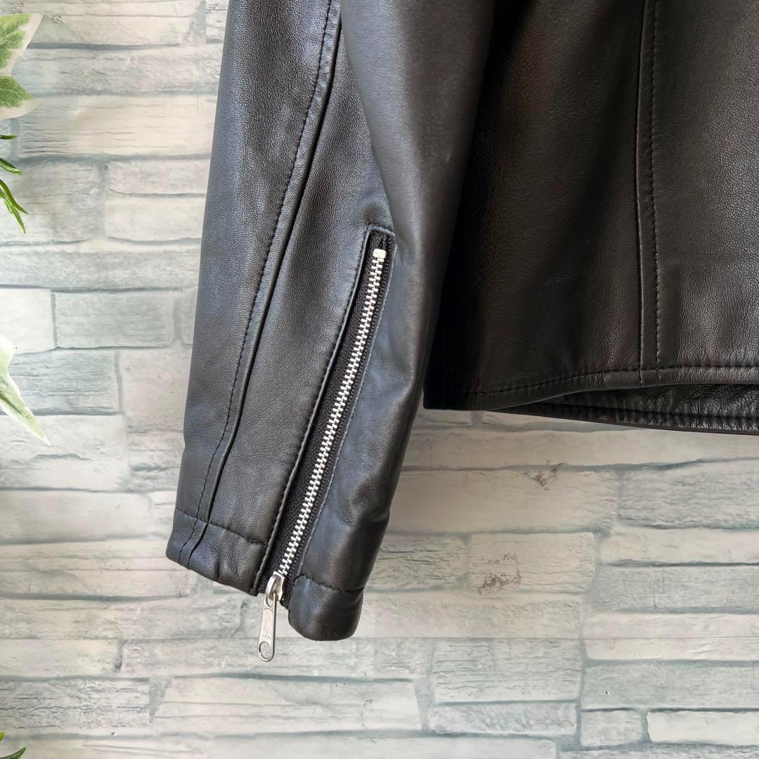UNITED ARROWS⭐️本革ダブルライダースジャケット、黒色、サイズ40
