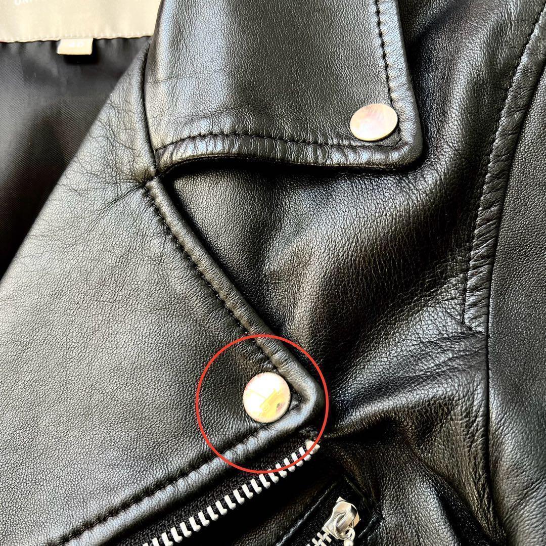 UNITED ARROWS⭐️本革ダブルライダースジャケット、黒色、サイズ40