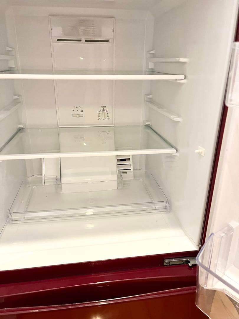 【送料無料】冷凍冷蔵庫レッド AQR-16F 2017年製取説付 （157L）
