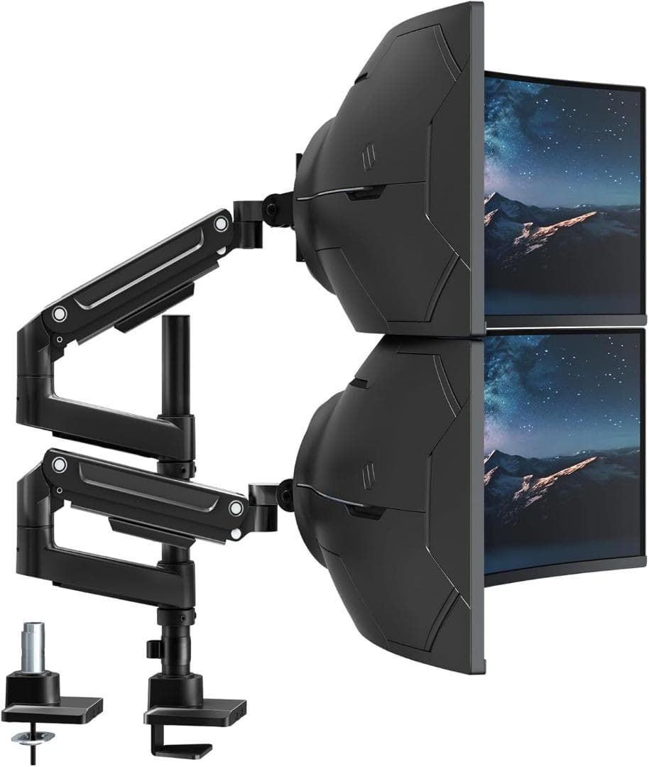 モニターアーム デュアル 17～49インチ対応 上下2画面