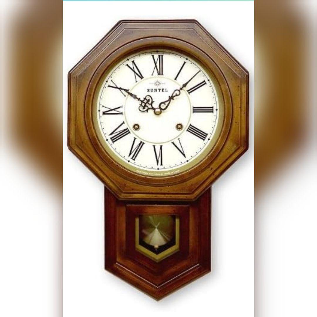 未使用　SUNTEL 八角形クオーツ時計　さんてる　ボンボン時計 振り子　掛時計