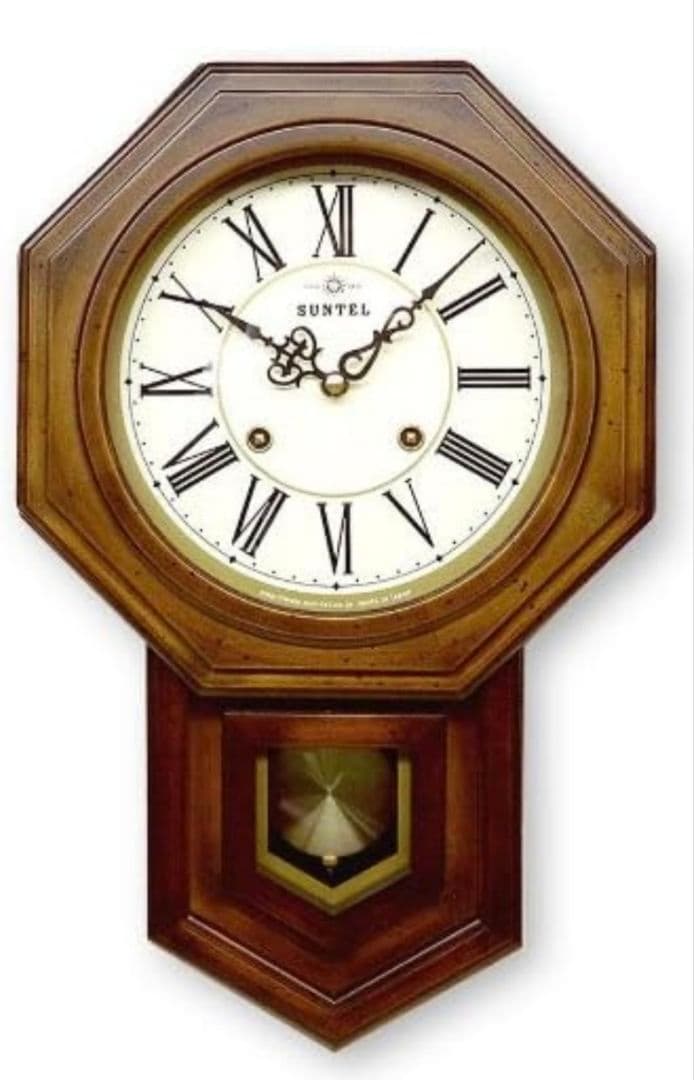 未使用　SUNTEL 八角形クオーツ時計　さんてる　ボンボン時計 振り子　掛時計