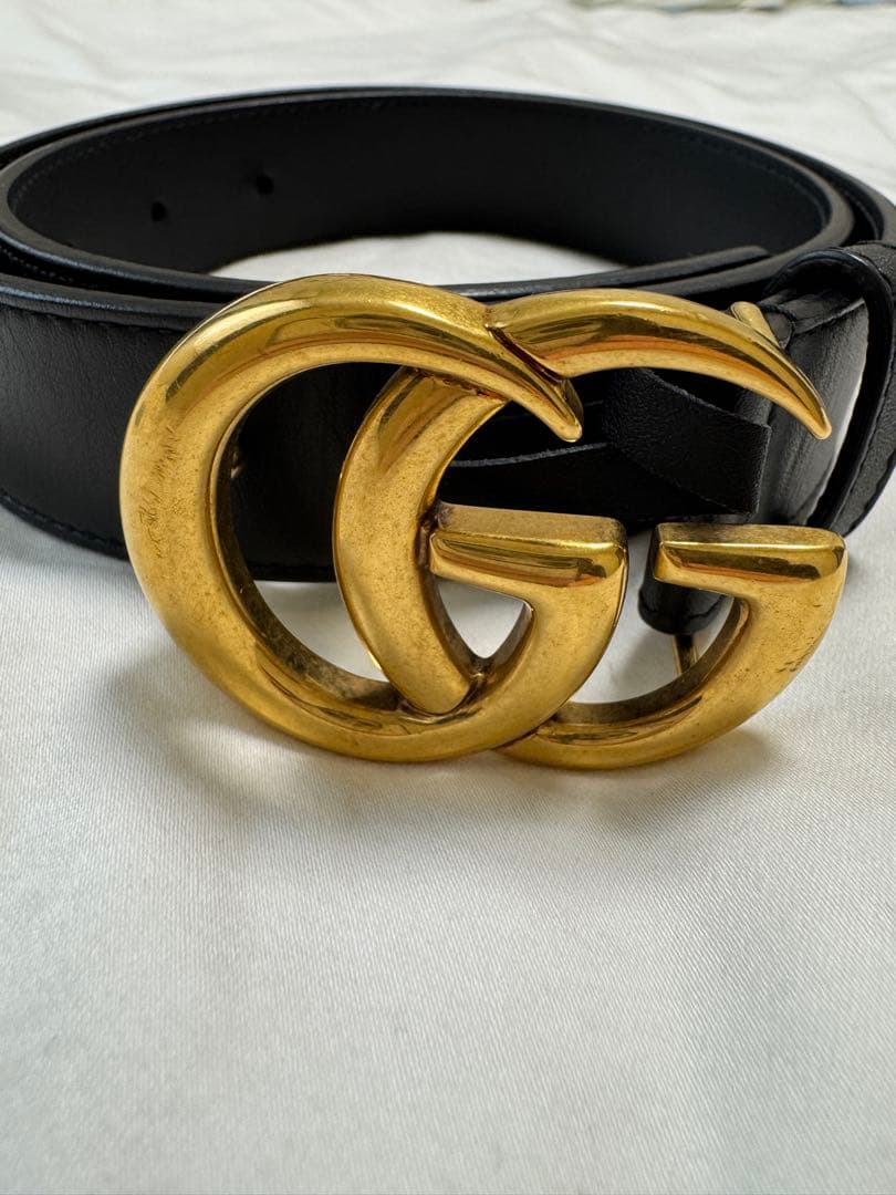 GUCCI ブラックレザー ベルト 2本セット