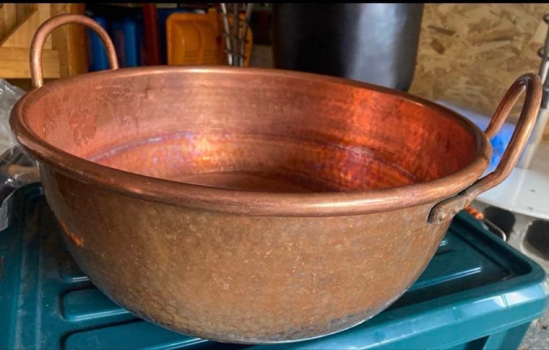 銅製ハンマード両手鍋 直径約40cm