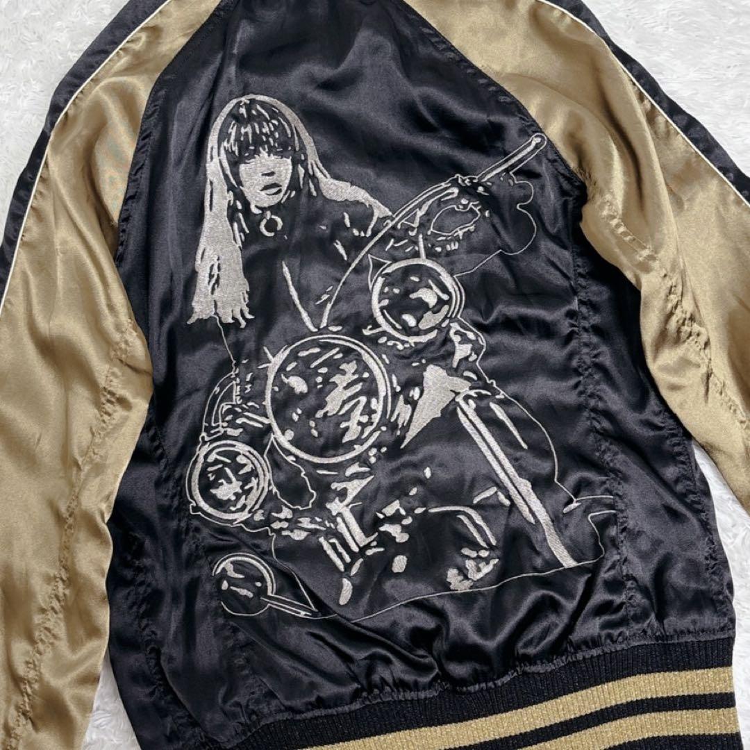 ヒステリックグラマー　ヒスガール スカジャン バイクガール 黒×金　アウター