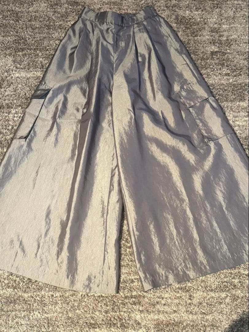 【最安値】Lig. ワイドカーゴパンツ グレー サテンパンツ