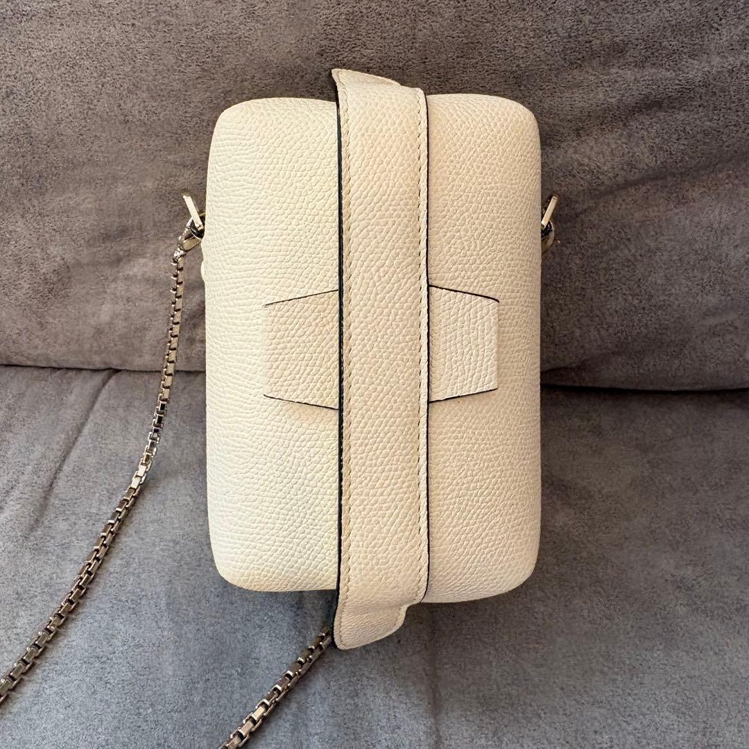 極美品/ヴァレクストラ/トリックトラッククロスボディーナノ　ホワイト　ミニバッグ