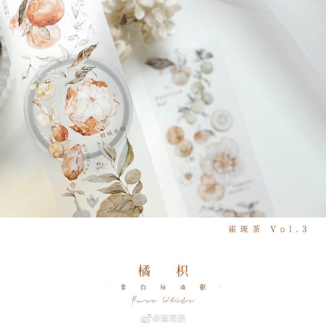 海外マスキングテープ 巻き売り No.243 果物 花柄 植物